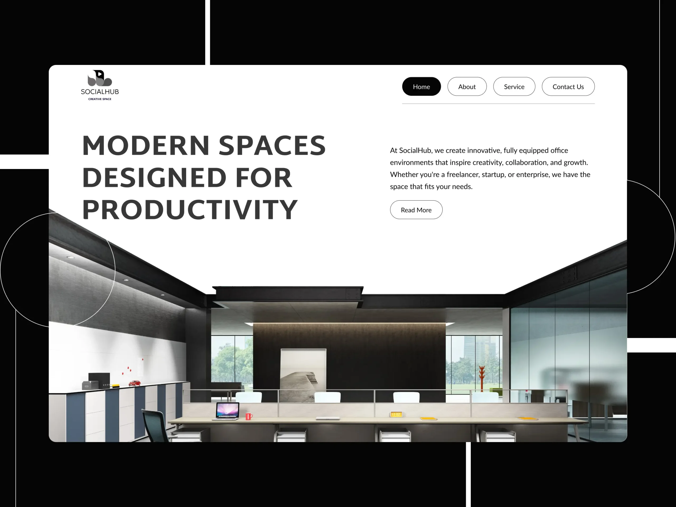 Co-Working Space Website Mockup